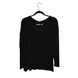 Chico's Travelers Vintage Slinky Top Size XL Black Floral Lined Whimsigoth